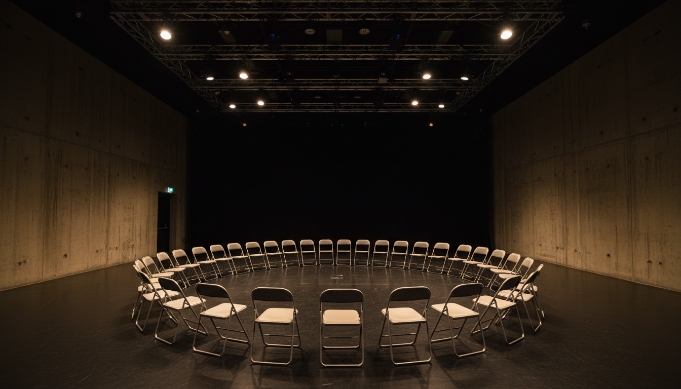 Empty black box theatre space — audition environment